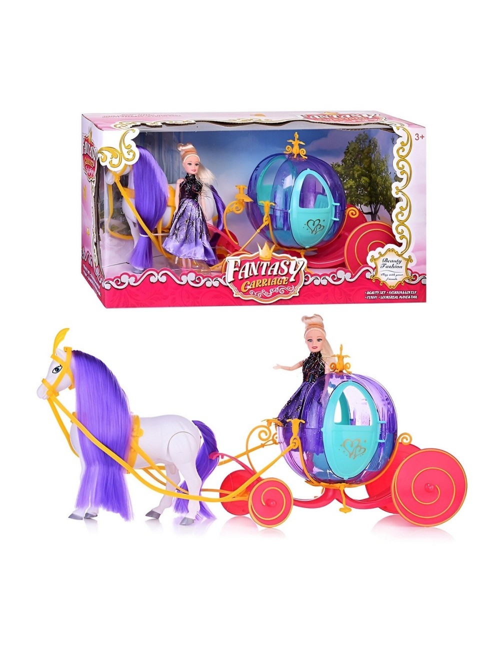 Carro Carruaje Muñeca Princesa Con Caballo Juguete Niñas