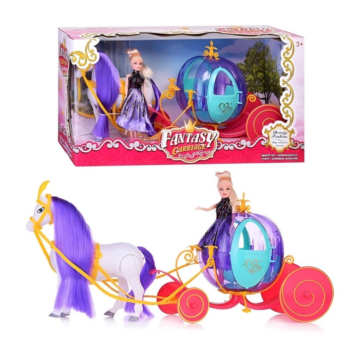 Carro Carruaje Muñeca Princesa Con Caballo Juguete Niñas