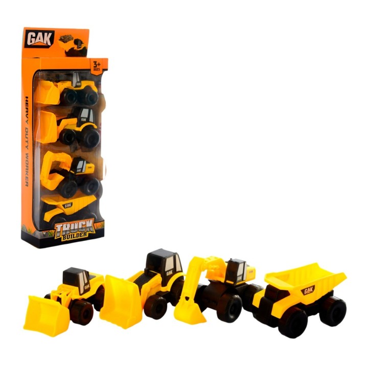 Camion Vehiculo Construccion Truck X 4 Unidades