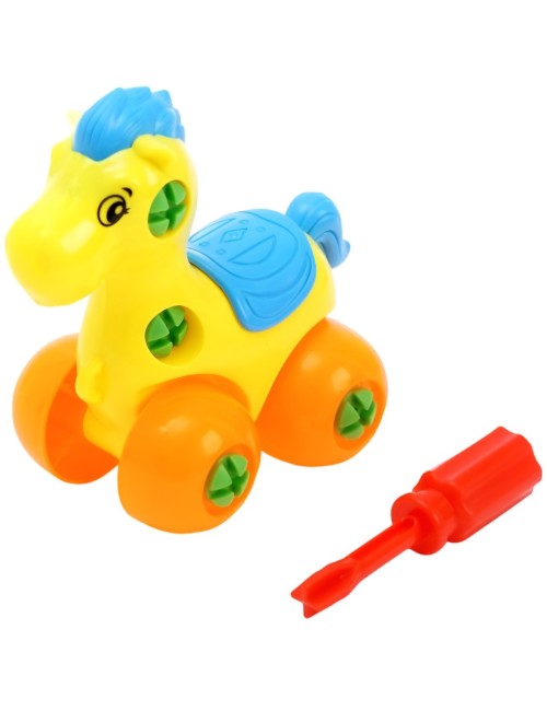 Carro Caballo Figura Armable + Destornillador Juguete