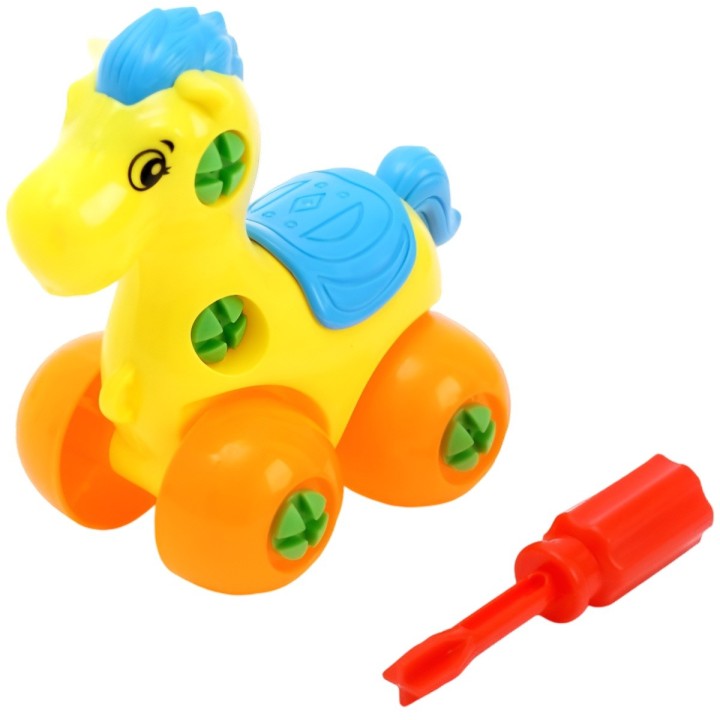 Carro Caballo Figura Armable + Destornillador Juguete