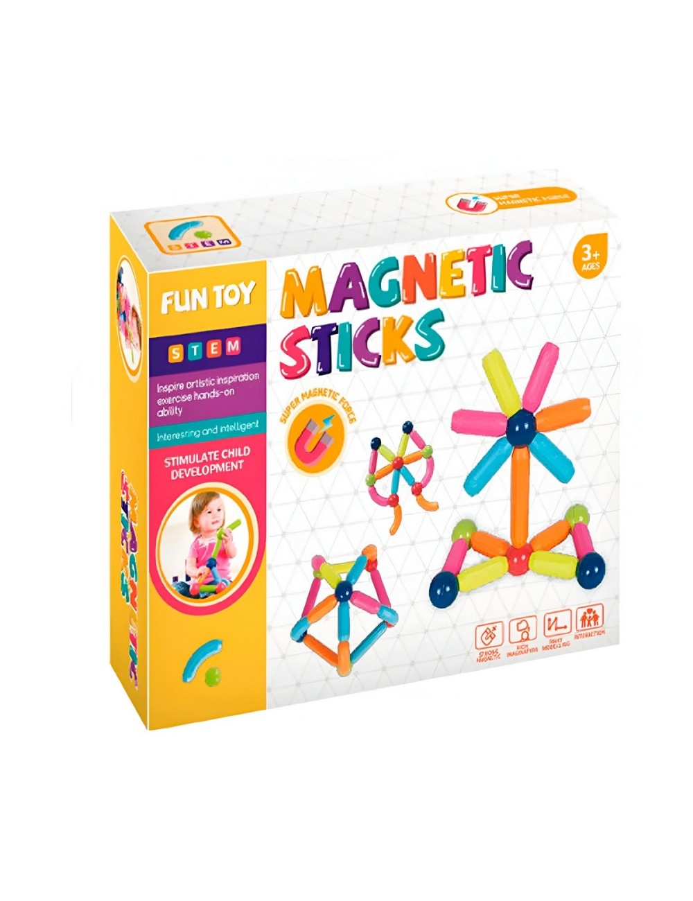Juego Bloques Figuras Magneticas Didacticas Aprendizaje