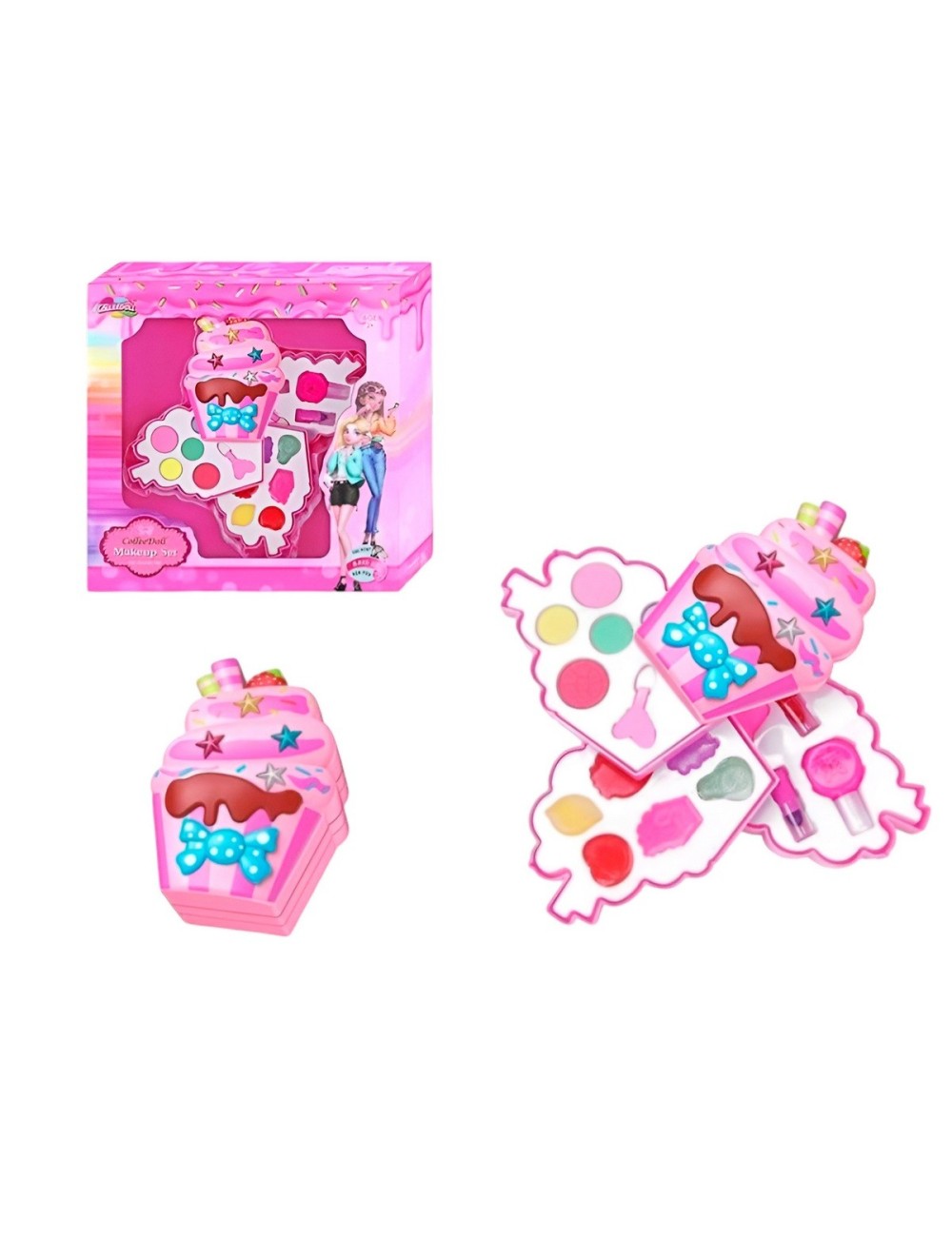 Kit De Maquillaje Set Para Niña Juguete Cono Colores