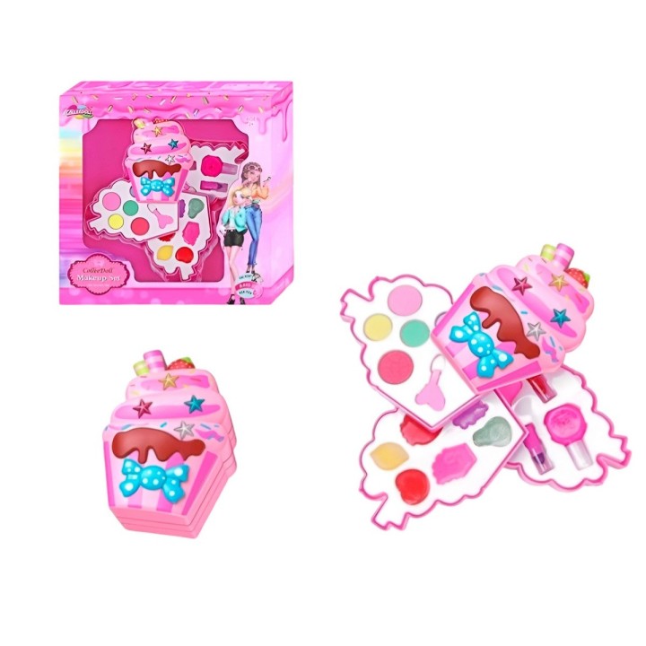 Kit De Maquillaje Set Para Niña Juguete Cono Colores