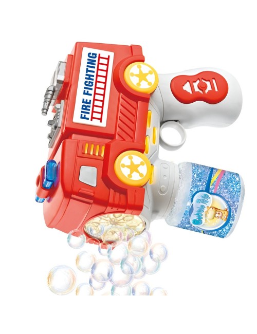 Pistola Burbujera Camion Bomberos Con Liquido De Burbujas