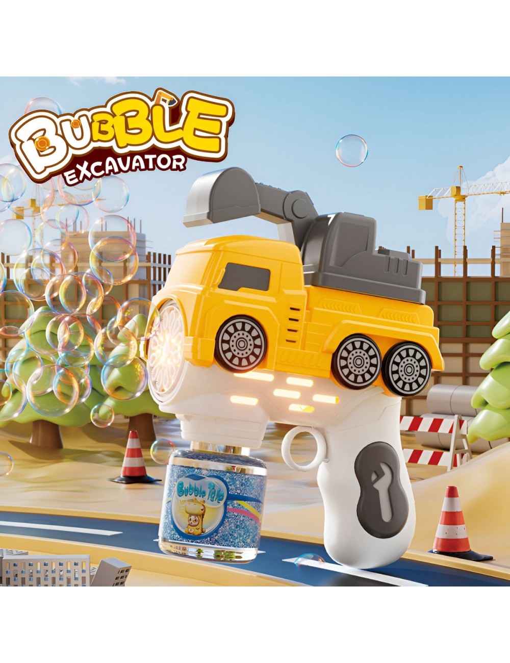 Pistola Burbujera Retroexcavadora Con Liquido De Burbujas