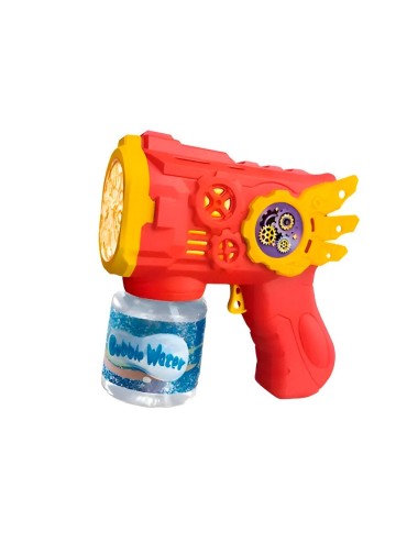 Pistola Burbujera Flying Armor Con Liquido De Burbujas
