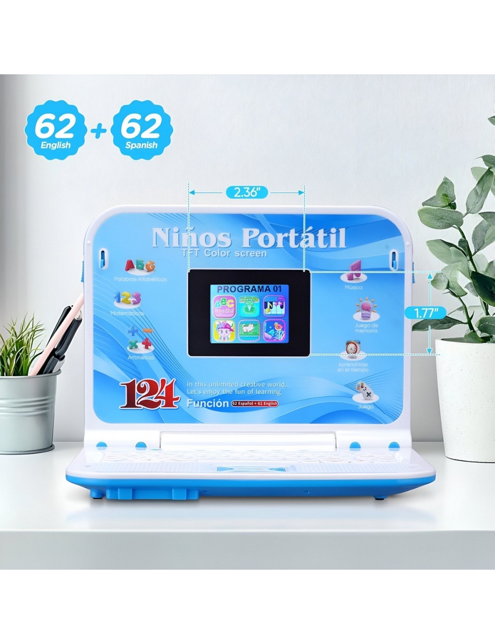 Computador Didactico 124 Funciones Pantalla De Color