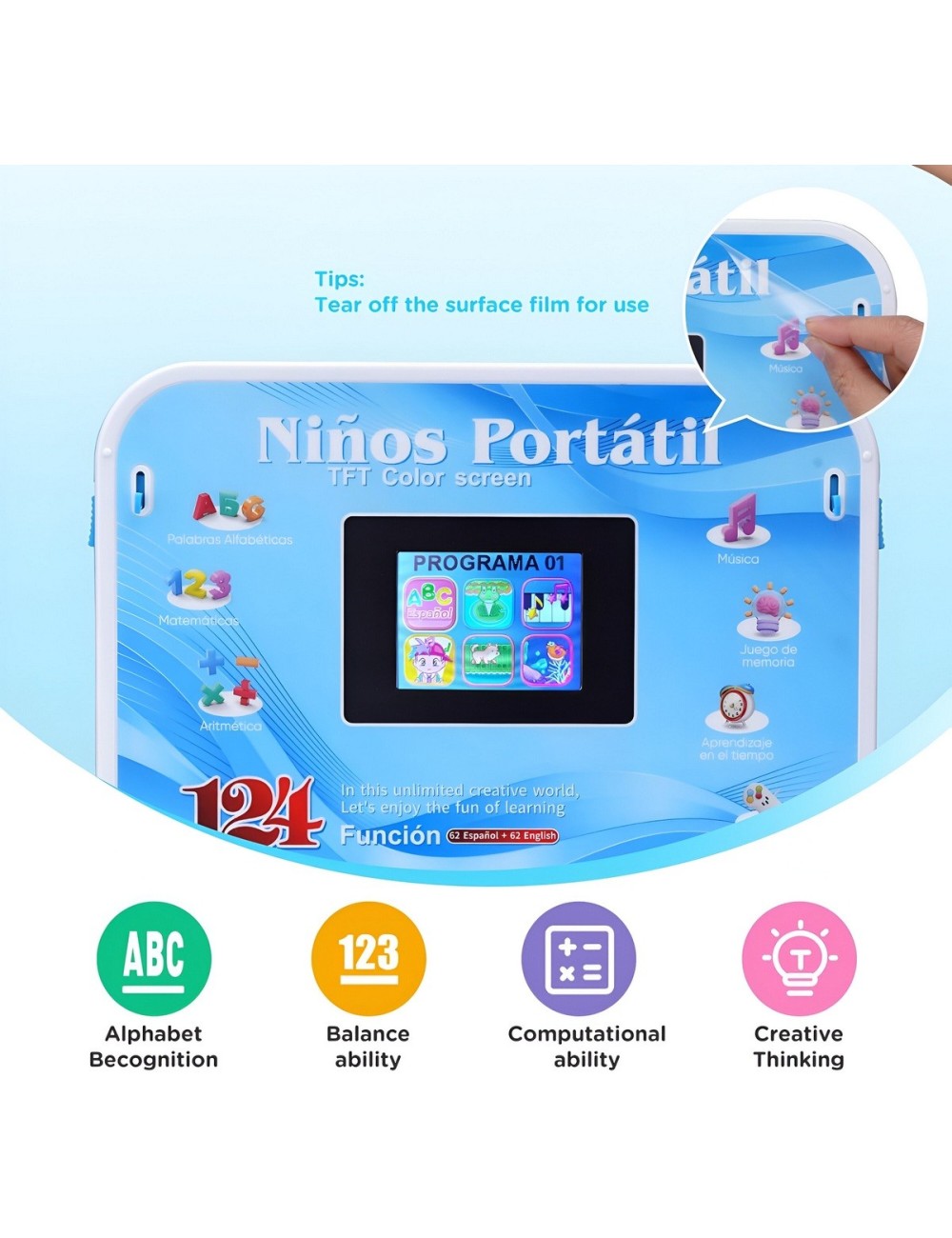 Computador Didactico 124 Funciones Pantalla De Color