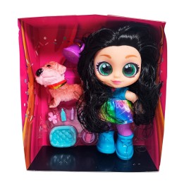 Muñeca Ojos Expresivos Con Mascota Y Accesorios Juguete Niña