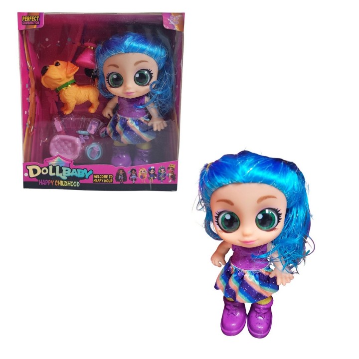 Muñeca Ojos Expresivos Con Mascota Y Accesorios Juguete Niña