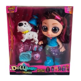 Muñeca Ojos Expresivos Con Mascota Y Accesorios Juguete Niña