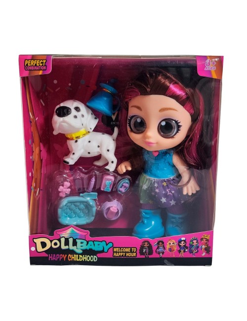 Muñeca Ojos Expresivos Con Mascota Y Accesorios Juguete Niña