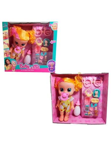 Muñeca Bebe Con Gafas Chupo Mascota Y Accesorios + Tetero