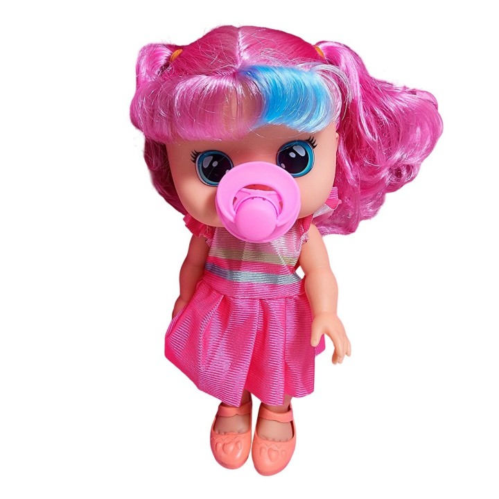 Muñeca Bebe Con Gafas Chupo Mascota Y Accesorios + Tetero