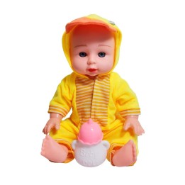 Muñeco Bebe Con Pijama De Animal + Tetero Juguete Niña