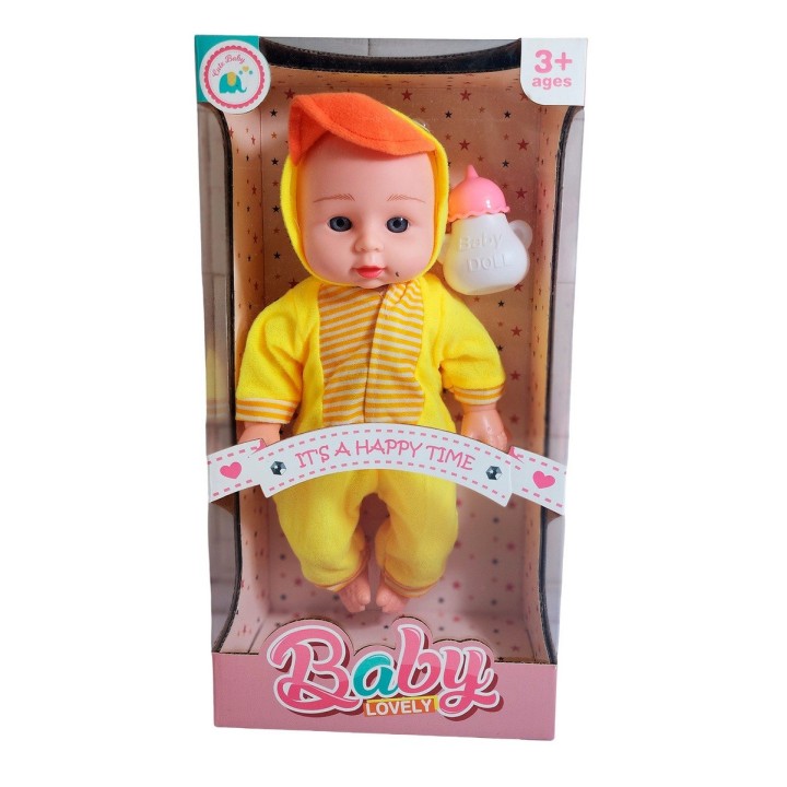 Muñeco Bebe Con Pijama De Animal + Tetero Juguete Niña