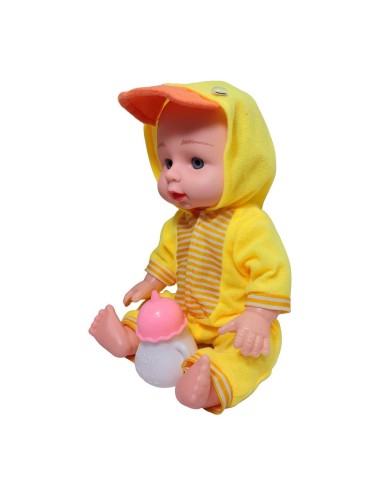 Muñeco Bebe Con Pijama De Animal + Tetero Juguete Niña