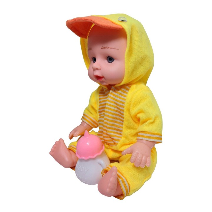 Muñeco Bebe Con Pijama De Animal + Tetero Juguete Niña
