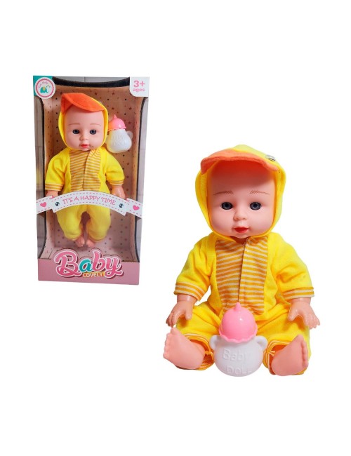 Muñeco Bebe Con Pijama De Animal + Tetero Juguete Niña