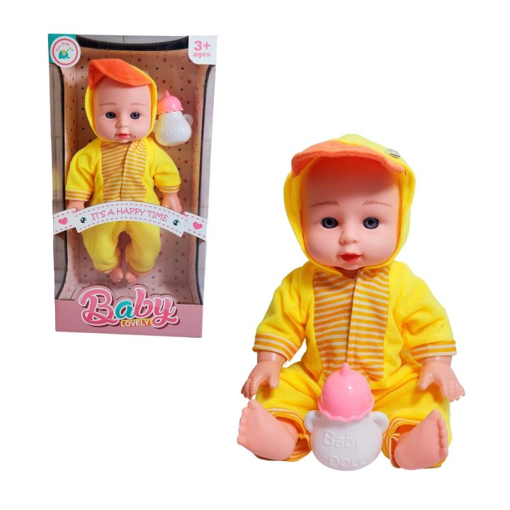 Muñeco Bebe Con Pijama De Animal + Tetero Juguete Niña