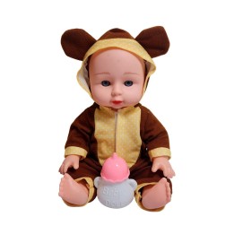 Muñeco Bebe Con Pijama De Animal + Tetero Juguete Niña
