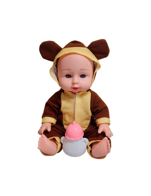 Muñeco Bebe Con Pijama De Animal + Tetero Juguete Niña