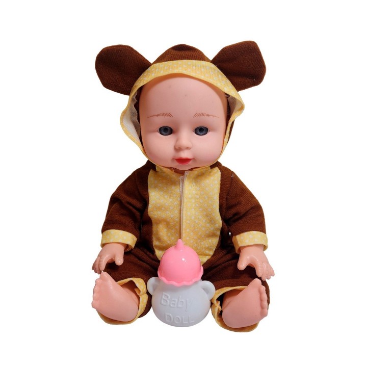 Muñeco Bebe Con Pijama De Animal + Tetero Juguete Niña