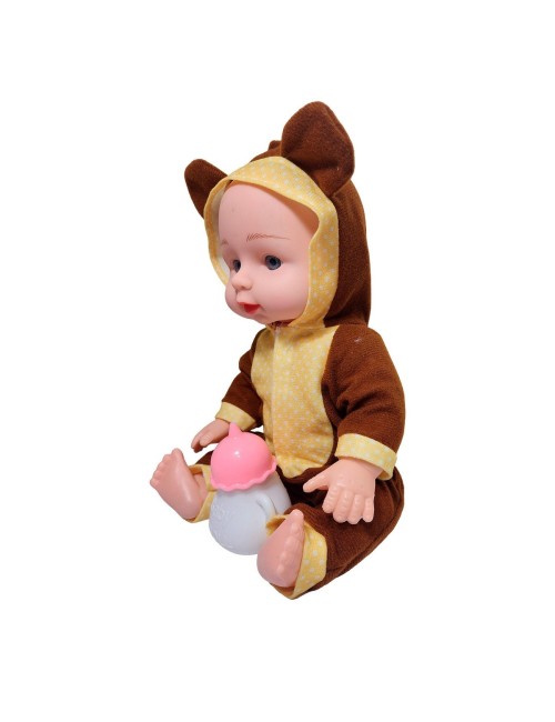 Muñeco Bebe Con Pijama De Animal + Tetero Juguete Niña