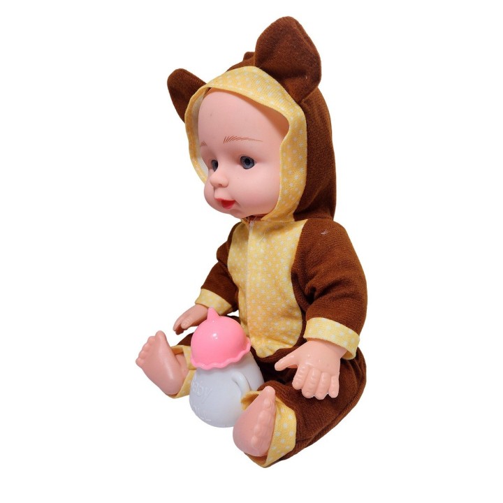 Muñeco Bebe Con Pijama De Animal + Tetero Juguete Niña