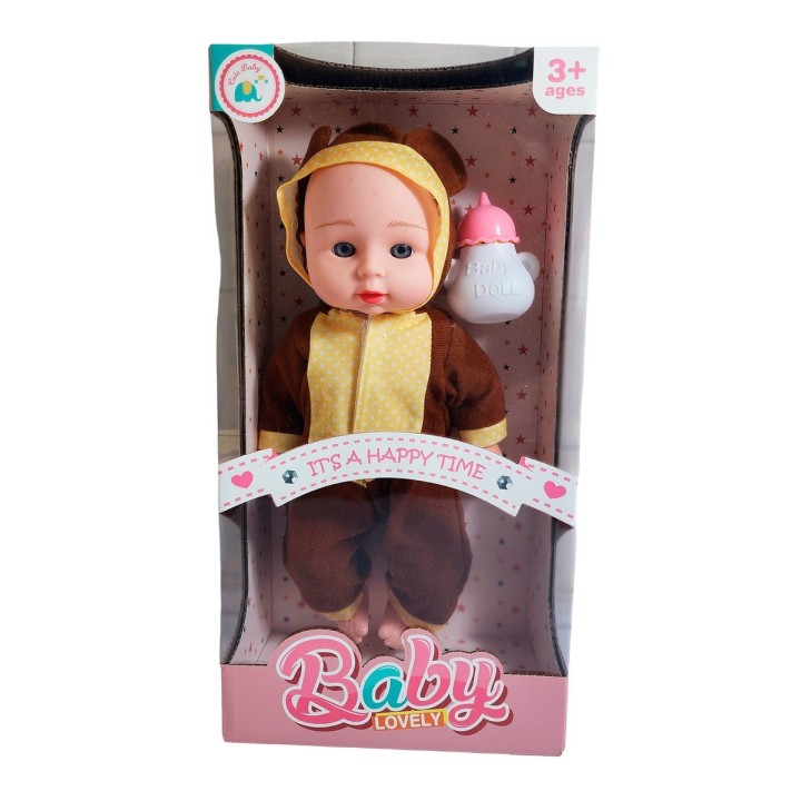 Muñeco Bebe Con Pijama De Animal + Tetero Juguete Niña