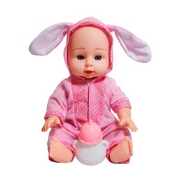 Muñeco Bebe Con Pijama De Animal + Tetero Juguete Niña