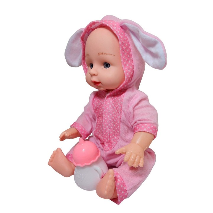 Muñeco Bebe Con Pijama De Animal + Tetero Juguete Niña