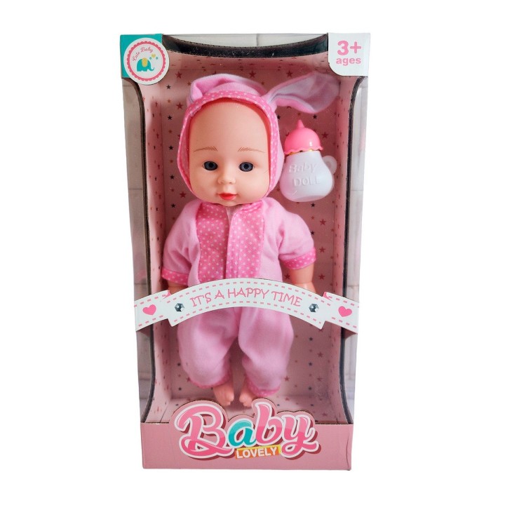 Muñeco Bebe Con Pijama De Animal + Tetero Juguete Niña