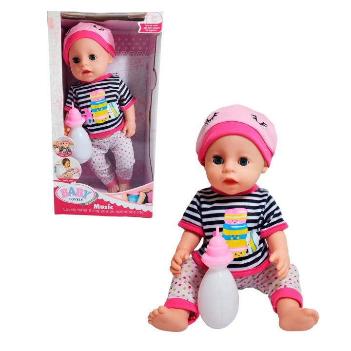 Muñeco Bebe Bebote Con Pijama Juguete Niña + Tetero