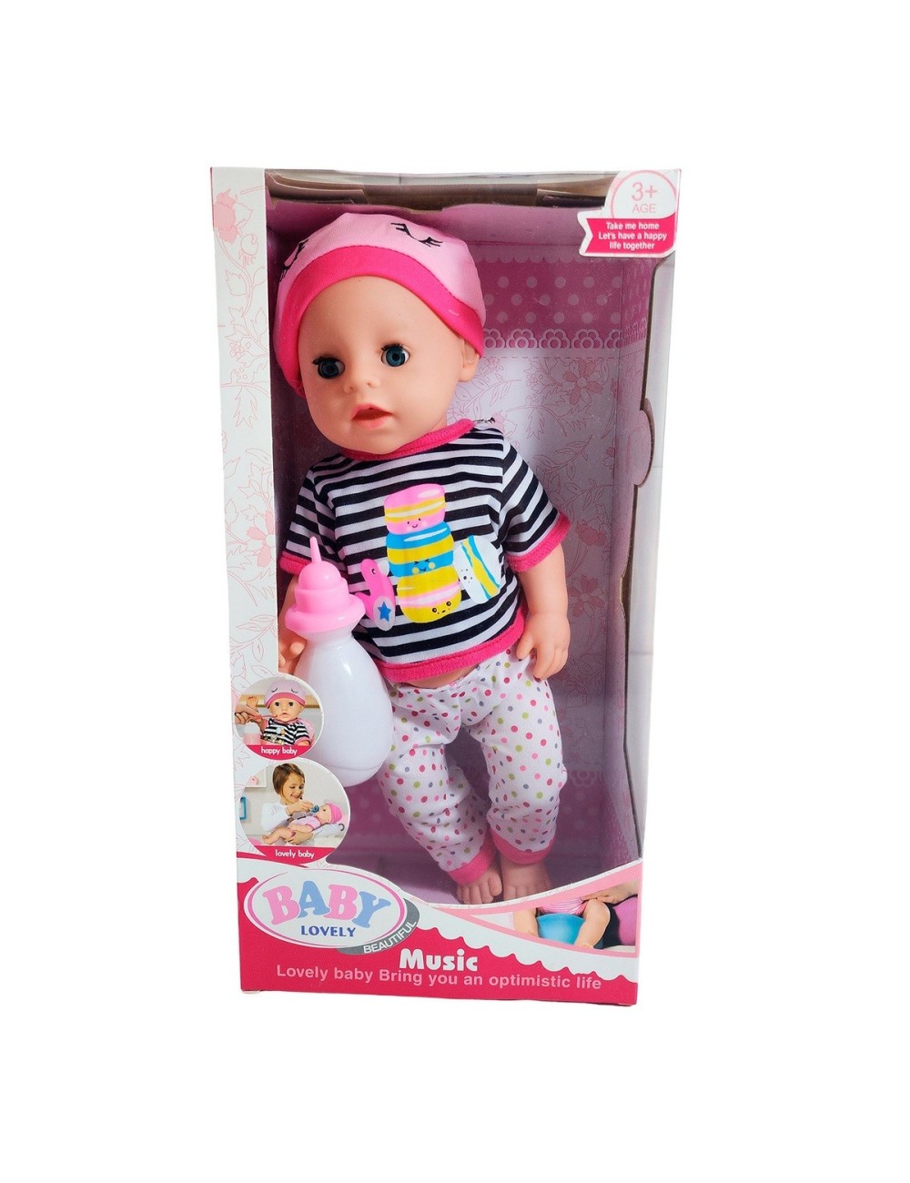 Muñeco Bebe Bebote Con Pijama Juguete Niña + Tetero