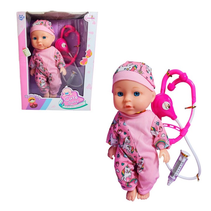 Muñeco Bebe Bebote Con Pijama Estetoscopio Juguete Niñas