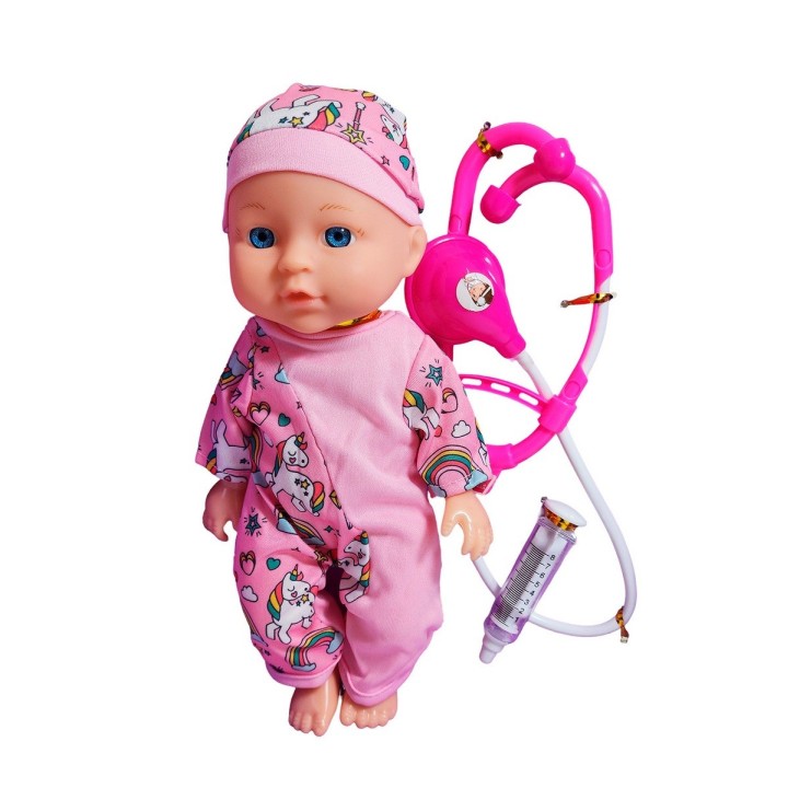 Muñeco Bebe Bebote Con Pijama Estetoscopio Juguete Niñas