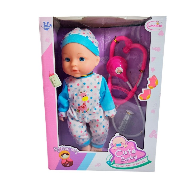 Muñeco Bebe Bebote Con Pijama Estetoscopio Juguete Niñas