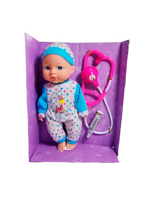 Muñeco Bebe Bebote Con Pijama Estetoscopio Juguete Niñas