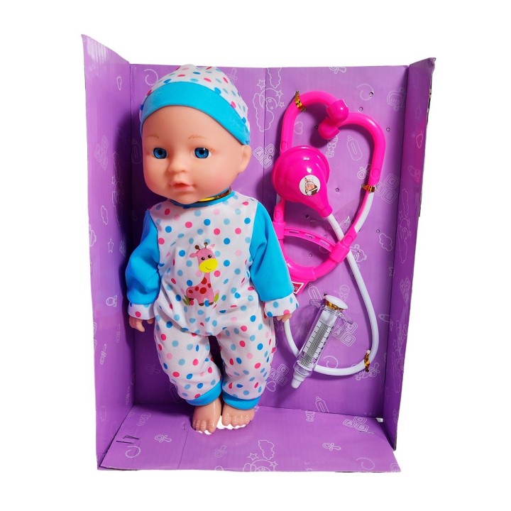 Muñeco Bebe Bebote Con Pijama Estetoscopio Juguete Niñas