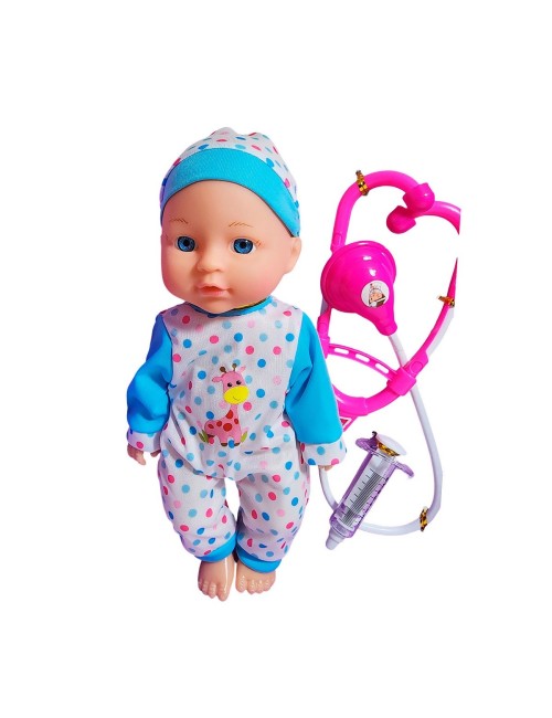 Muñeco Bebe Bebote Con Pijama Estetoscopio Juguete Niñas