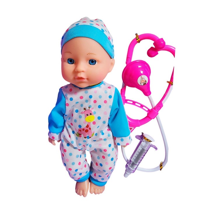 Muñeco Bebe Bebote Con Pijama Estetoscopio Juguete Niñas
