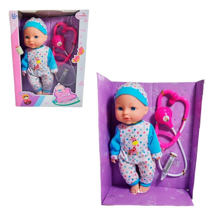 Muñeco Bebe Bebote Con Pijama Estetoscopio Juguete Niñas