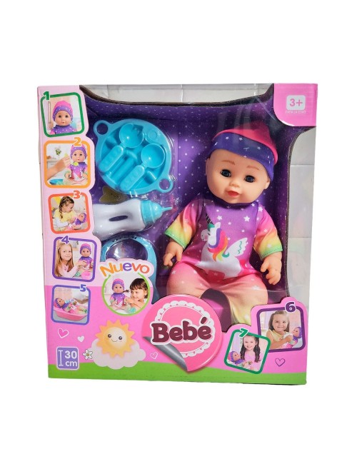 Muñeco Bebe Bebote Pijama Utencilios Babero Juguete Tetero