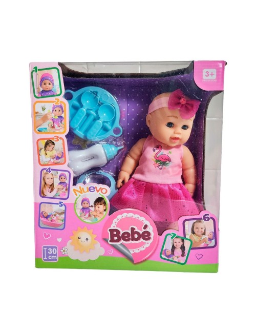 Muñeco Bebe Bebote Pijama Utencilios Babero Juguete Tetero