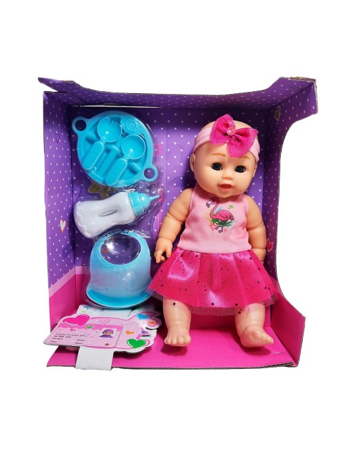 Muñeco Bebe Bebote Pijama Utencilios Babero Juguete Tetero