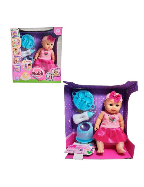 Muñeco Bebe Bebote Pijama Utencilios Babero Juguete Tetero