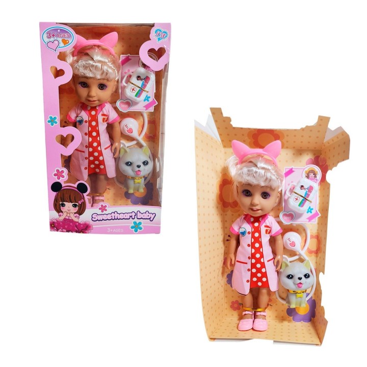 Muñeca Doctora Veterinaria Con Mascota Estetoscopio Juguete