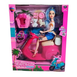 Muñeca Juguete Niñas Con Mascotas Y Motocicleta Interactiva